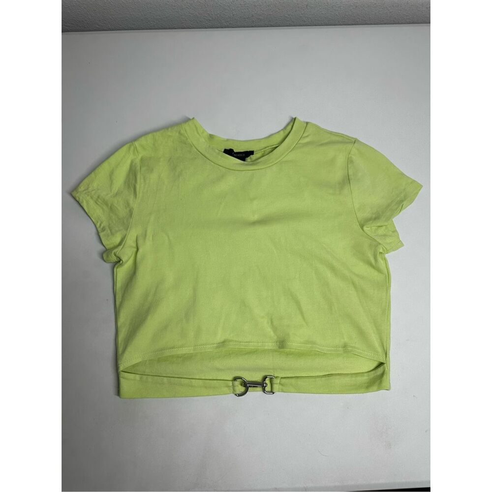 Forever 21 Women’s Solid Lime Green Short Sleeve Crew Neck Basic T-Shirt Size M